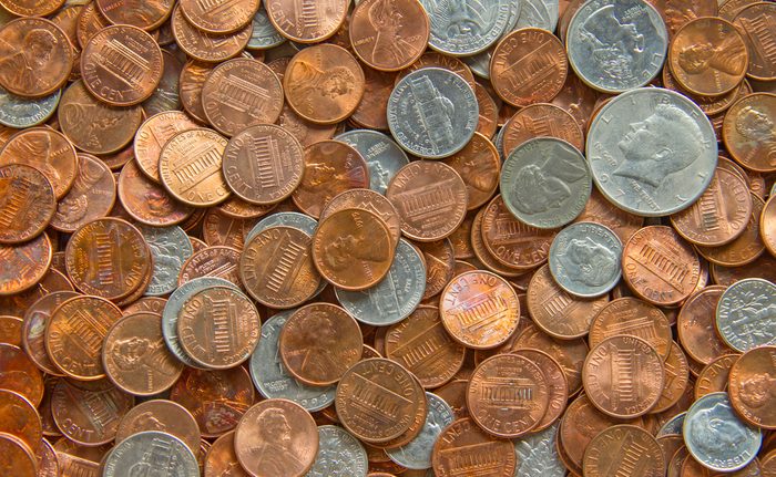 Huge pile of the US coins