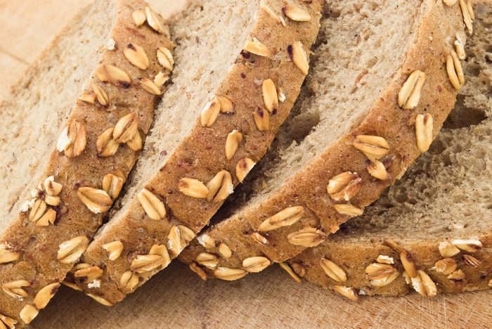 closeup of slices of bread with seeds