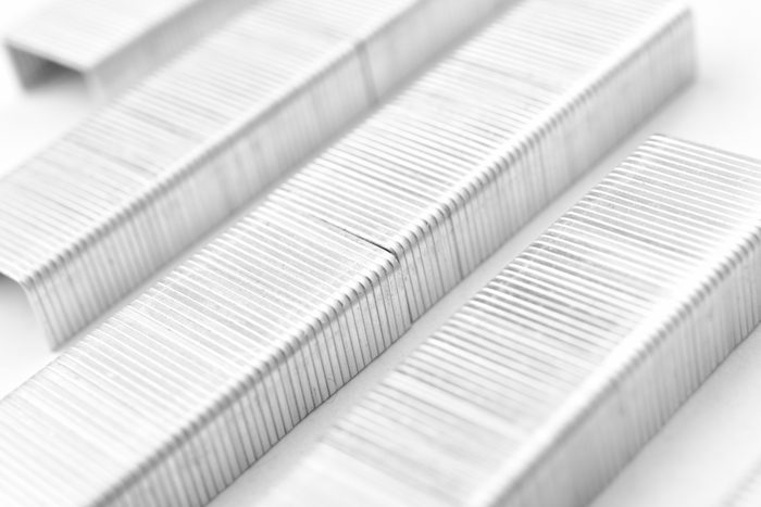 macro image of staple pins