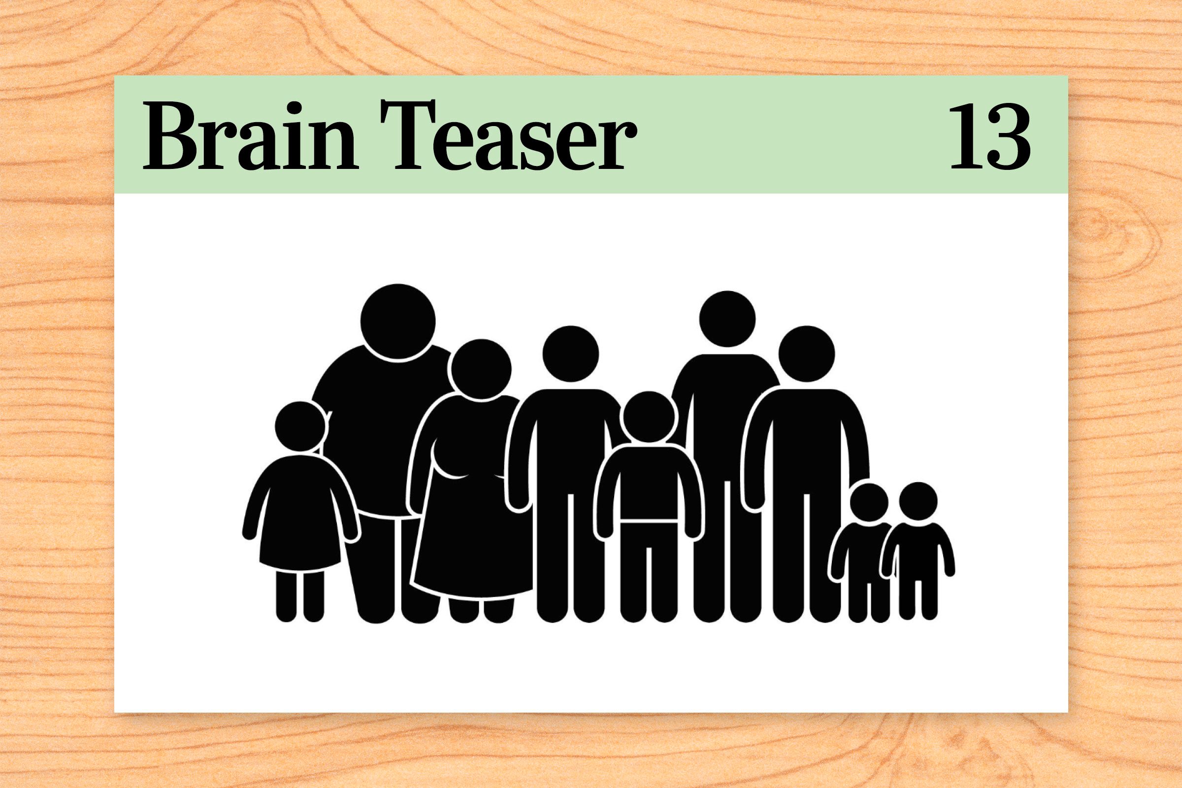 Your parents have six sons including you and each son has one sister. How many people are in the family?