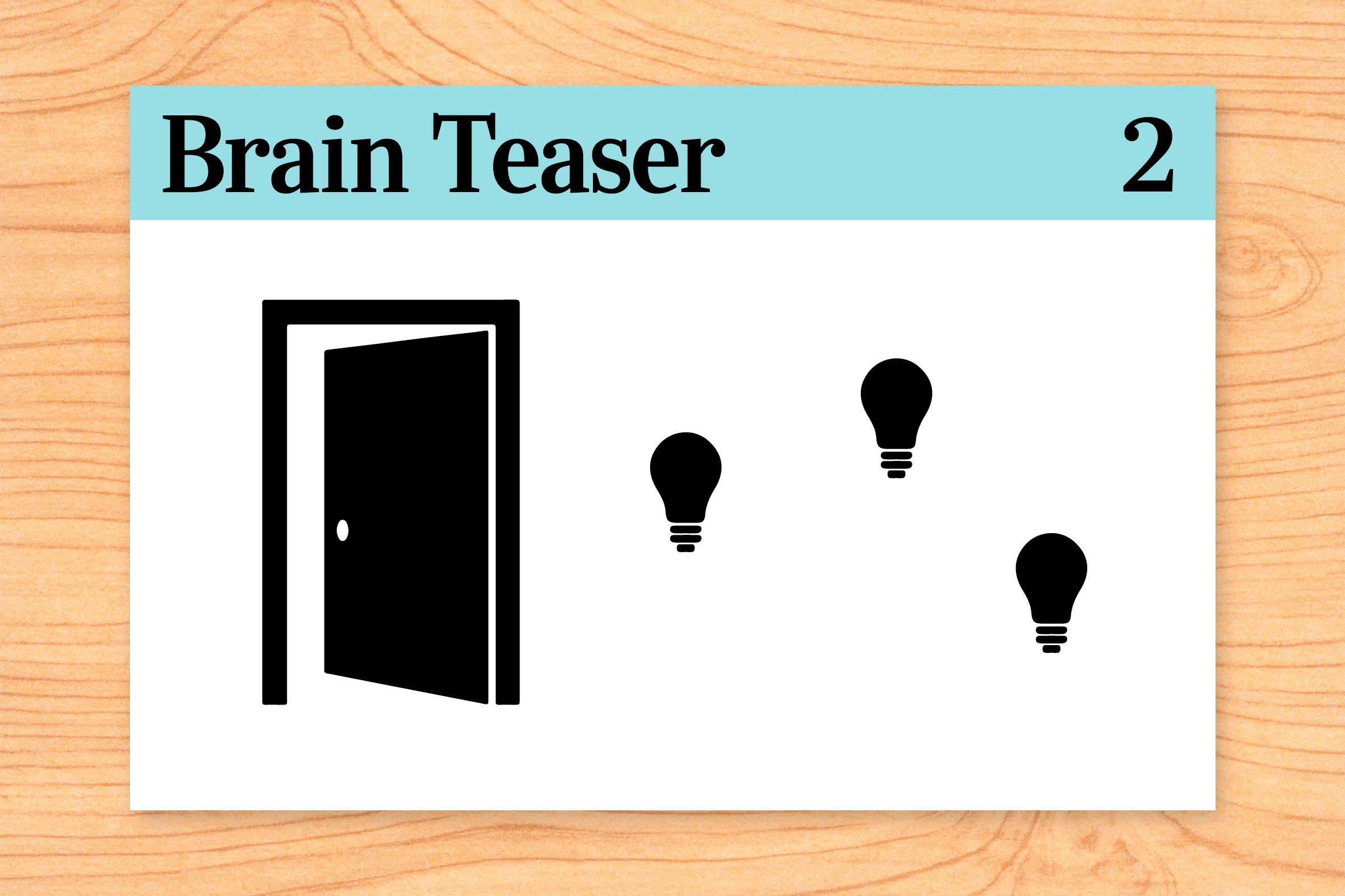  You are in a room that has three switches and a closed door. The switches control three light bulbs on the other side of the door. Once you open the door, you may never touch the switches again. How can you definitively tell which switch is connected to each of the light bulbs?