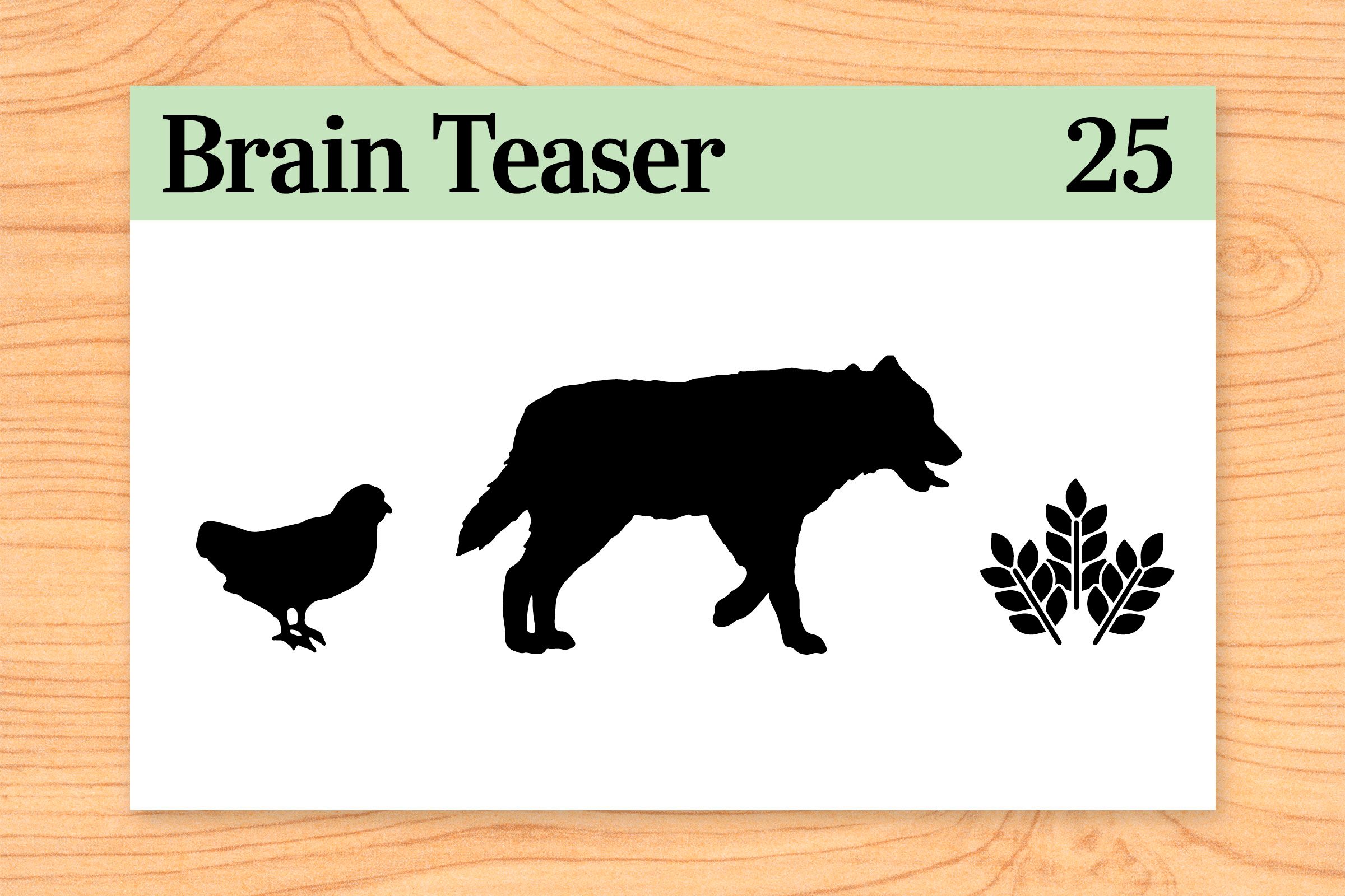 A farmer needs to take a fox, a chicken, and a sack of grain across a river. The only way across the river is by a small boat, which can only hold the farmer and one of the three items. Left unsupervised, the chicken will eat the grain, and the fox will eat the chicken. However, the fox won't try to eat the grain, and neither the fox nor the chicken will wander off. How does the farmer get everything across the river?