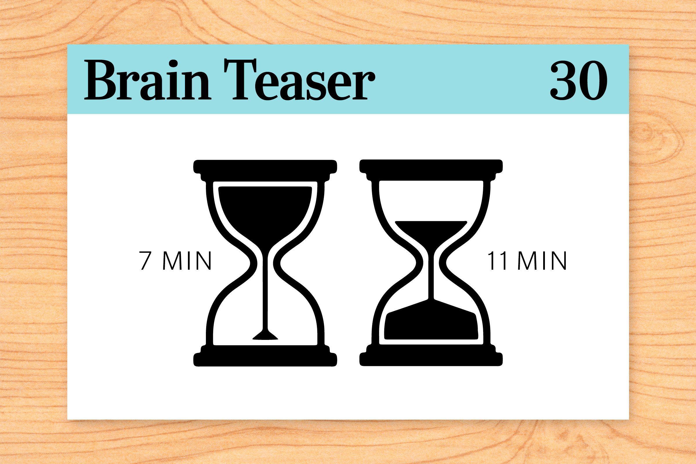 If you have a 7-minute hourglass and an 11-minute hourglass, how can you boil an egg in exactly 15 minutes?