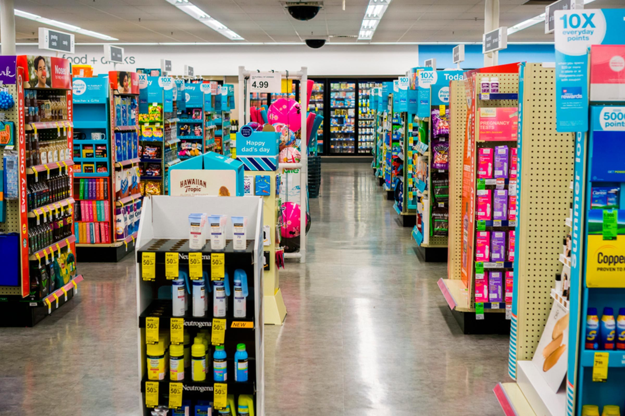 Interior of Walgreens store