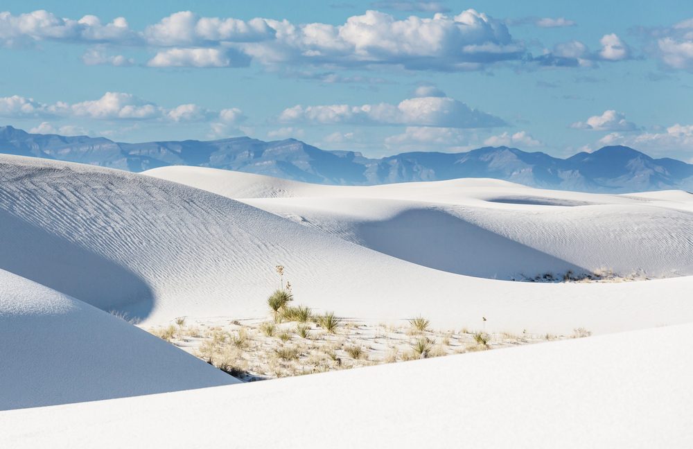 Unusual White Sand Dunes at White Sands National Monument, New Mexico, USA