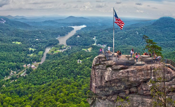 overlooking chimney rock and lake lure