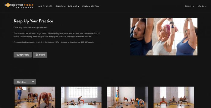 corepower yoga on demand