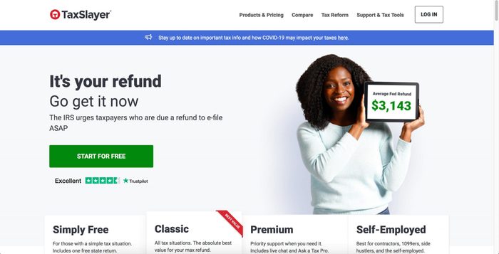 tax slayer home page