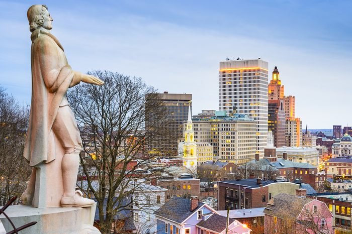 Providence, Rhode Island city skyline from Prospect Terrace Park.