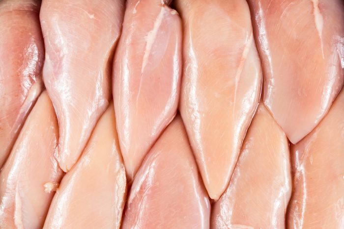 Chicken breast fillet background.Fresh Boneless and Skinless Chicken Breast Fillets.