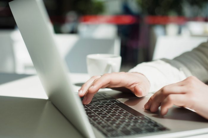 Businessman working laptop for new architectural project. Generic design notebook on the table. Young businessman working with laptop at office. Unrecognizable man using a modern portable computer