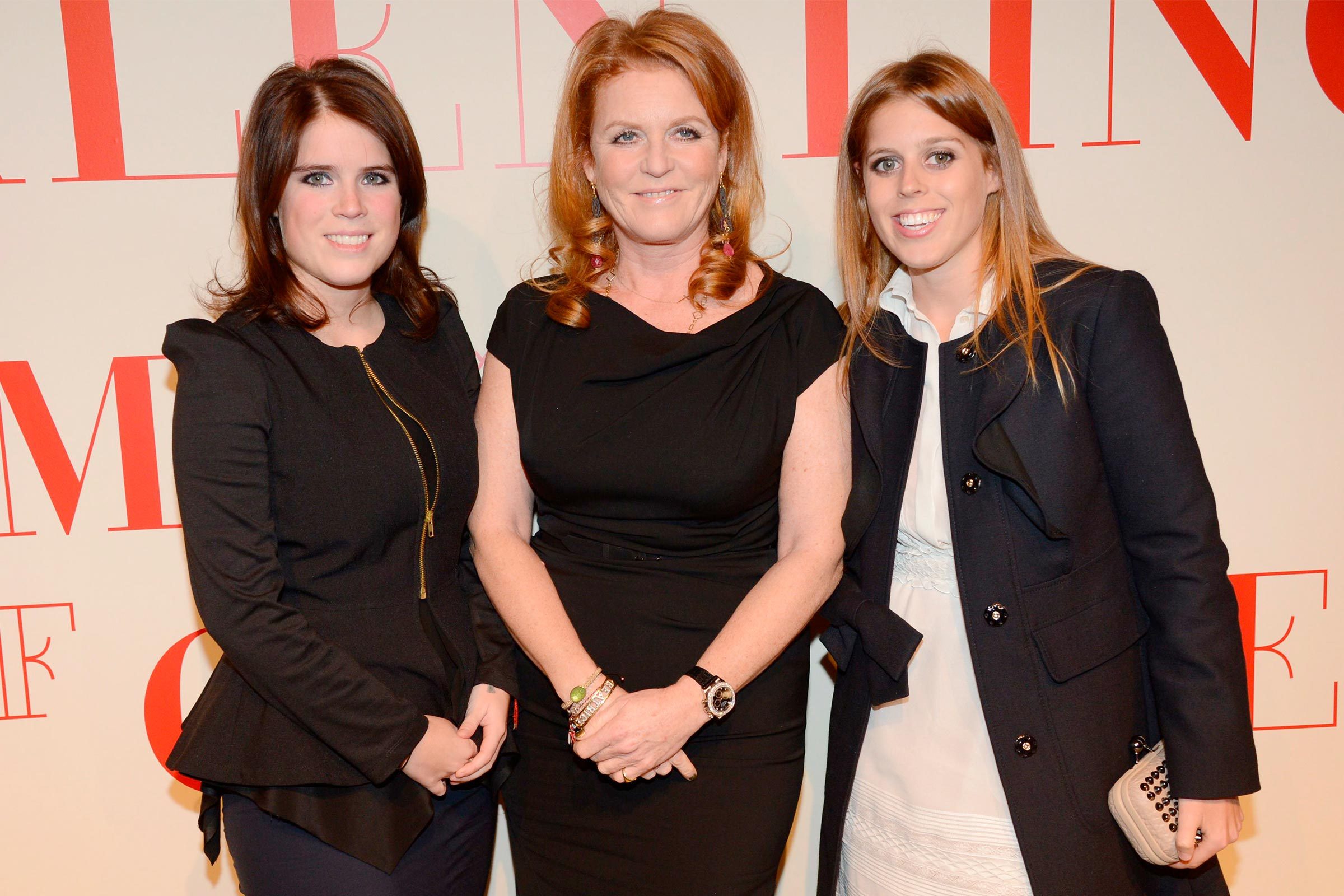 Sarah Ferguson and her daughters, Princess Eugenie and Princess Beatrice