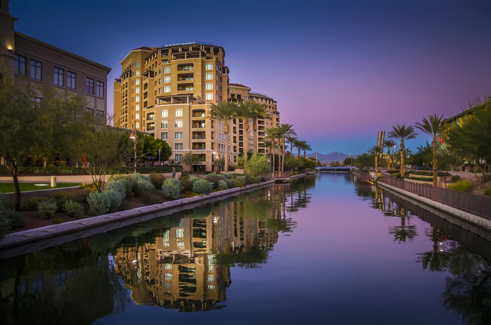Canal running through, Scottsdale, Arizona,USA