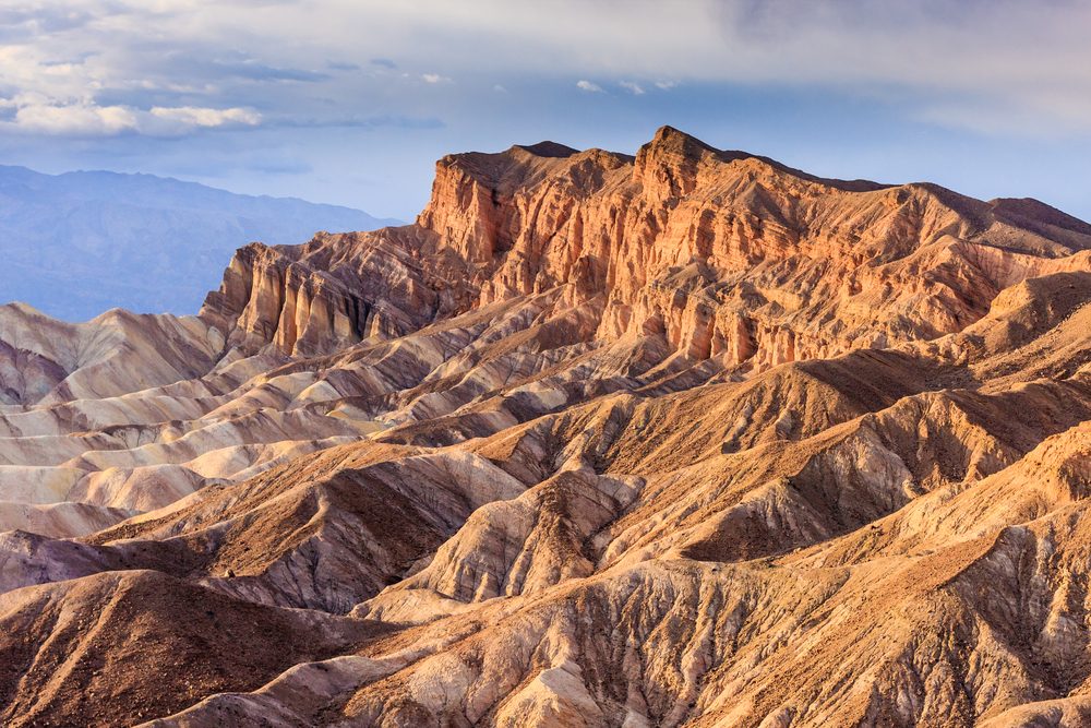 Eroded Mountain Ridges at Zabriskie Point, Death Valley National Park, California, USA