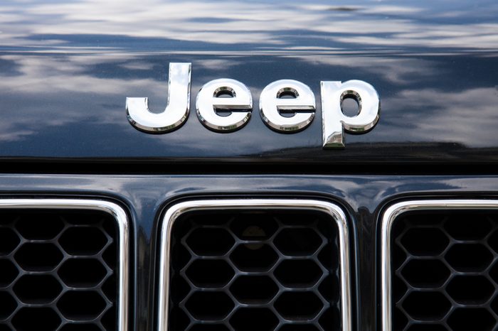 ODESSA, UKRAINE - AUGUST 13, 2017: Jeep auto logo and badge on the car