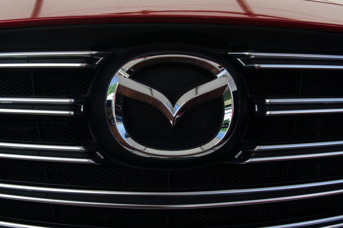 Kiev, Ukraine- June 6, 2018: Mazda car logo