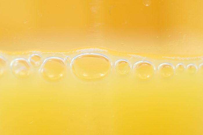 Macro orange juice can be used for background