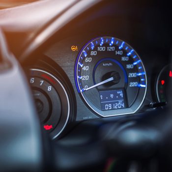 Closeup dashboard of mileage car