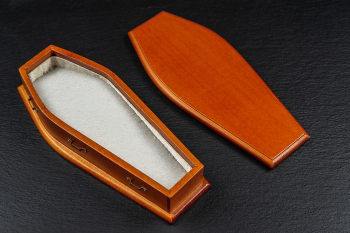 Coffin full of Refined Sugar.Sugar Is Killing concept.