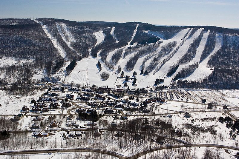 North America, USA, New York State, Finger Lakes Region, Greek Peak Mountain Resort