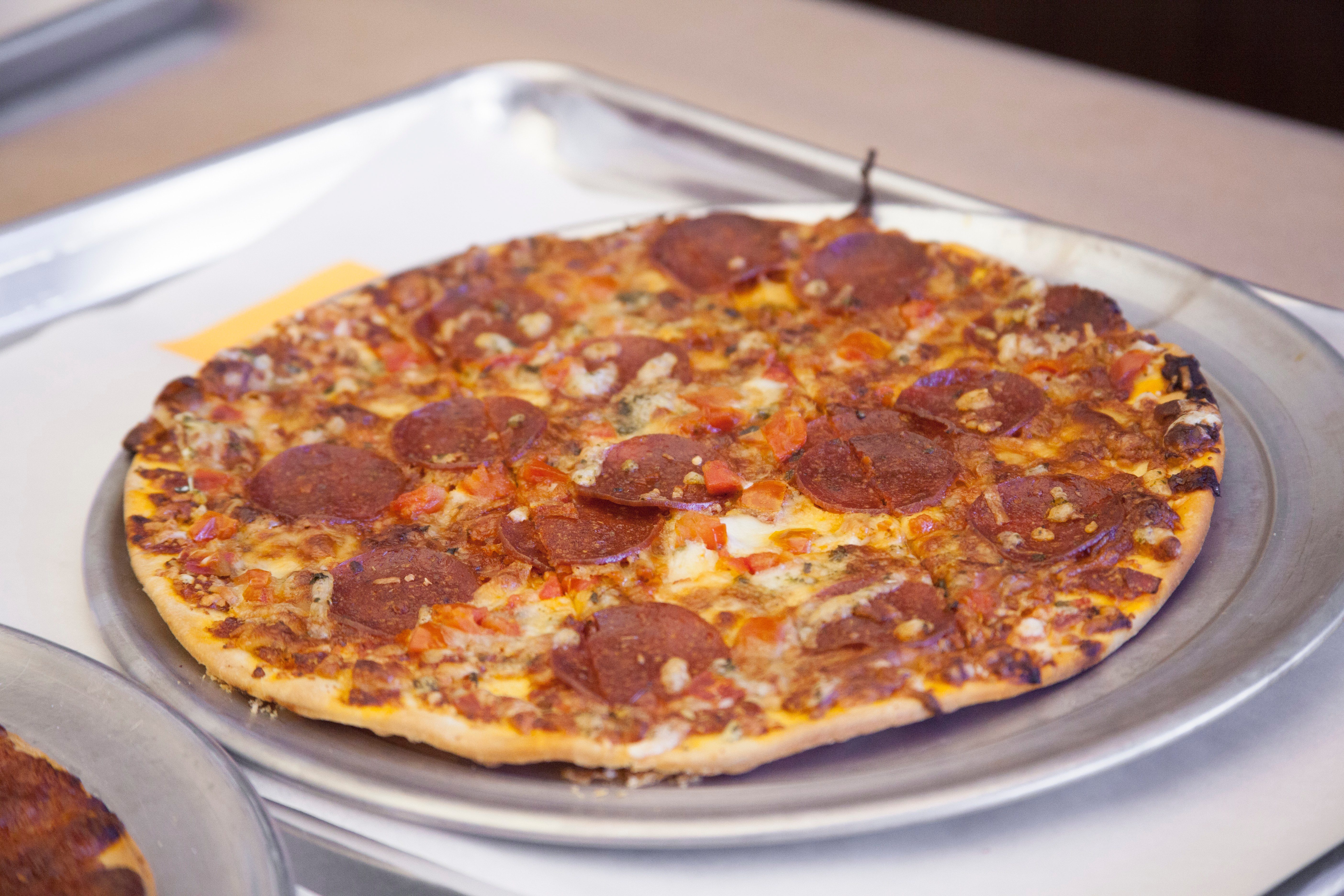 California pizza kitchen pizza on a platter