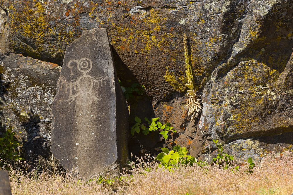 Native American Petroglyphs at Horse Thief Lake