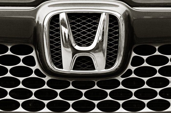 BIYSK, RUSSIA - SEPTEMBER 10,2013 : Logo of the brand "Honda" on car