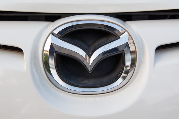 1 february 2017:in chiangmai thailand, The Mazda symbol. Mazda, is a Japanese automaker based in Fucha, Aki District, Hiroshima Prefecture, Japan.