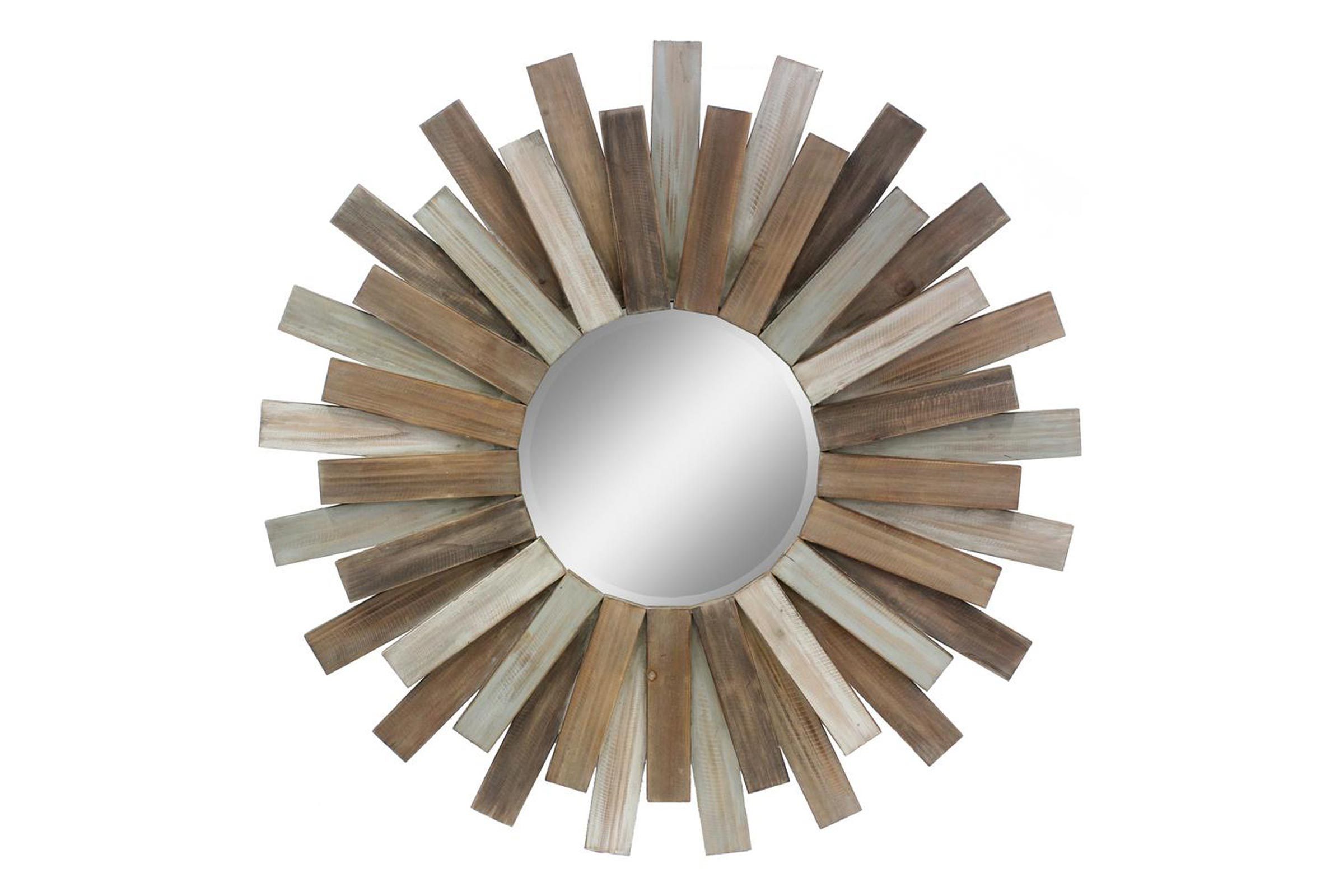 Wooden Sunburst Decorative Mirror
