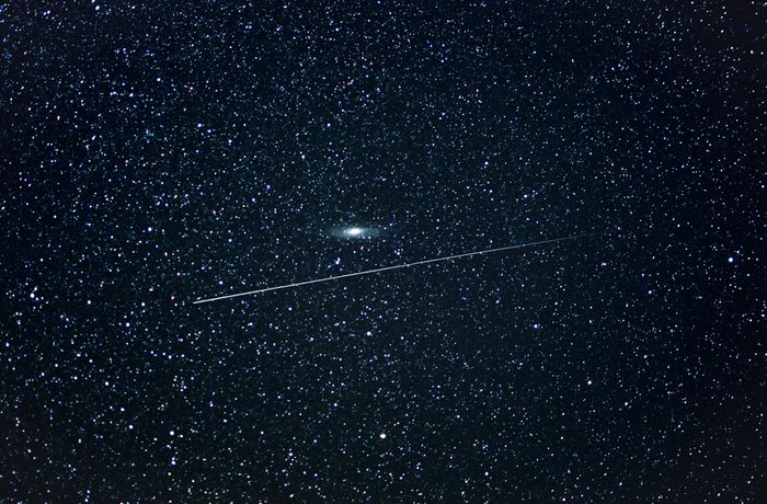 An unidentified flying object passing the Andromeda galaxy