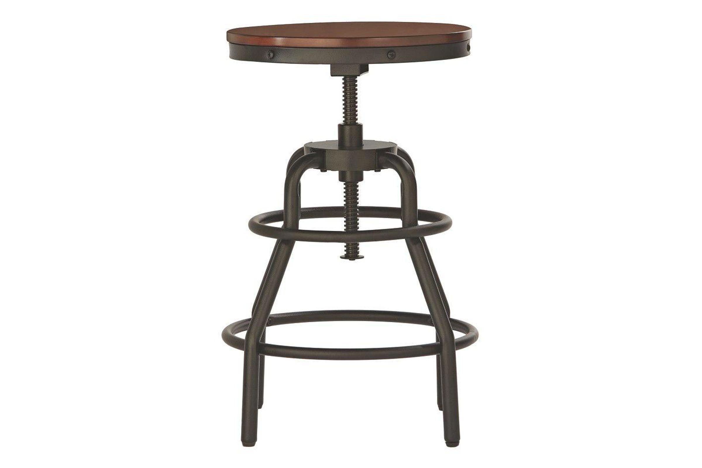 Industrial Mansard Adjustable Height Black Bar Stool