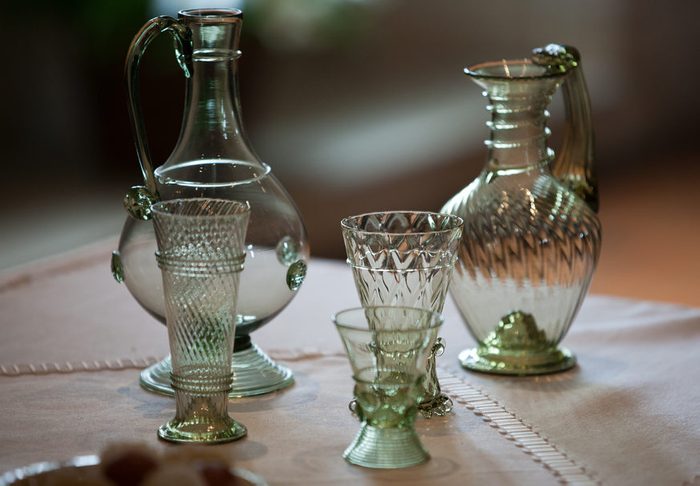 sophisticated , old glasses wine