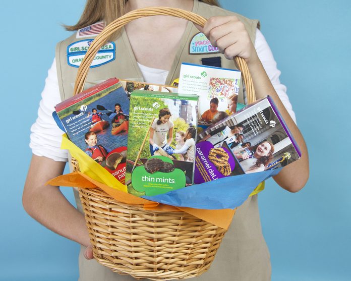 basket of girl scout cookies