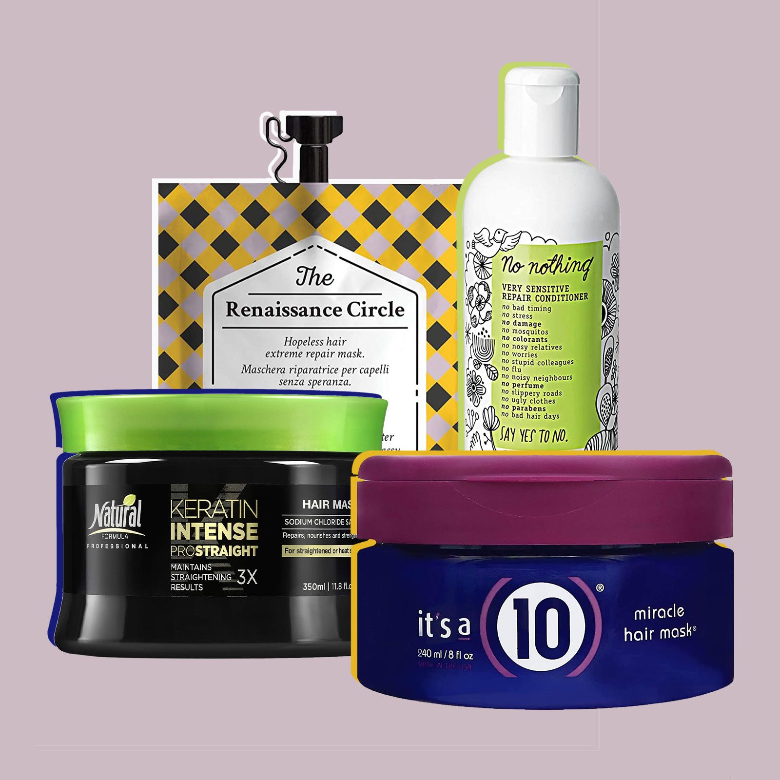 Four face masks with colored outlines