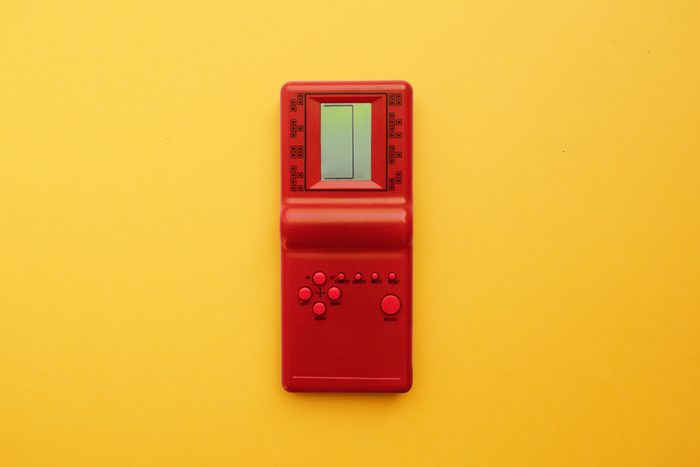 retro game on yellow background