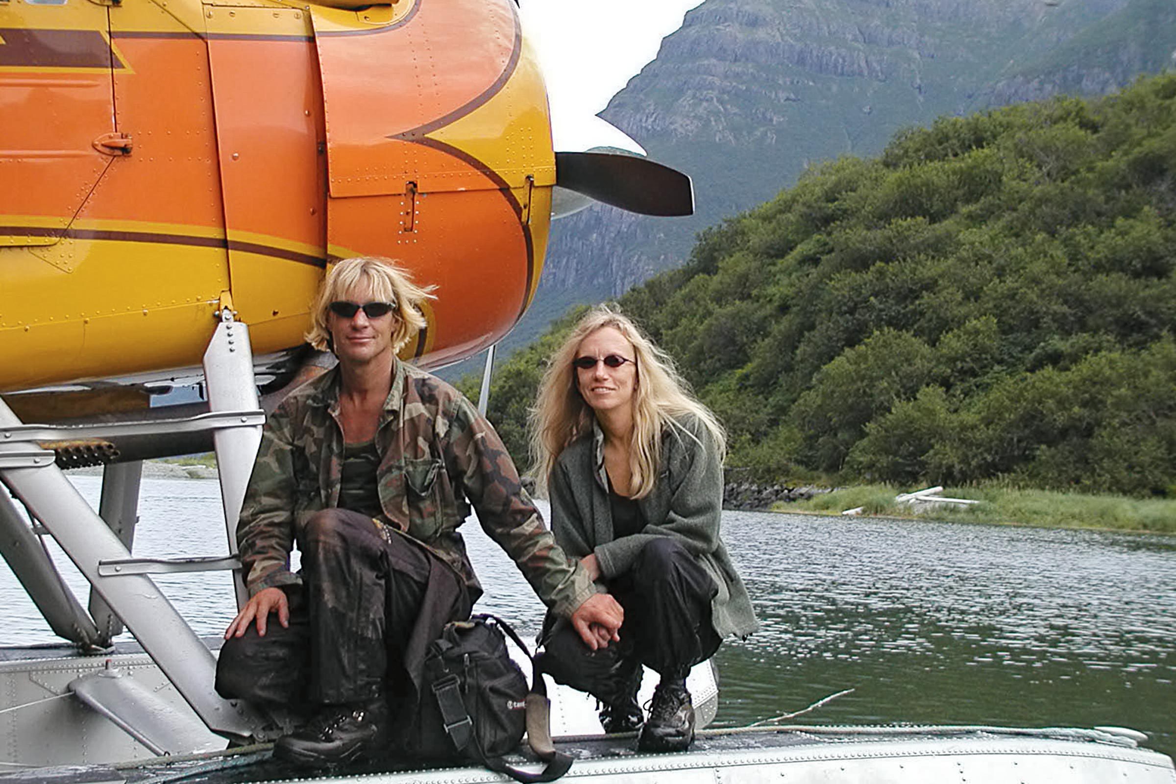 Treadwell and Huguenard in 2002, about to reunite with Katmai’s bears.