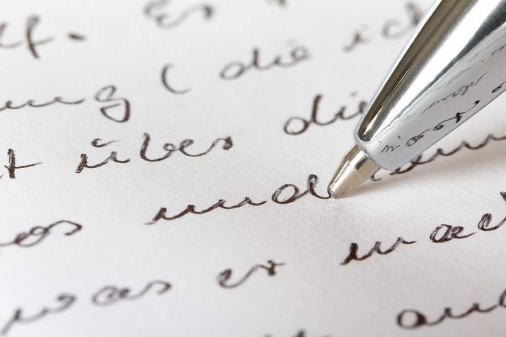 A closeup view from a handwritten document.