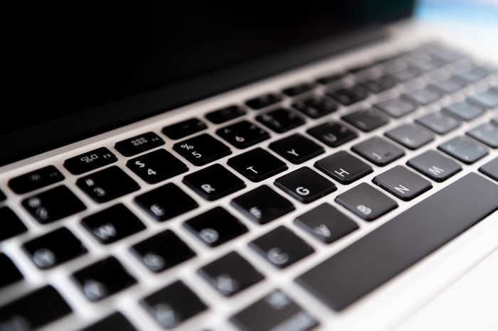 Close-up Laptop Keyboard focus Some keyboard characters