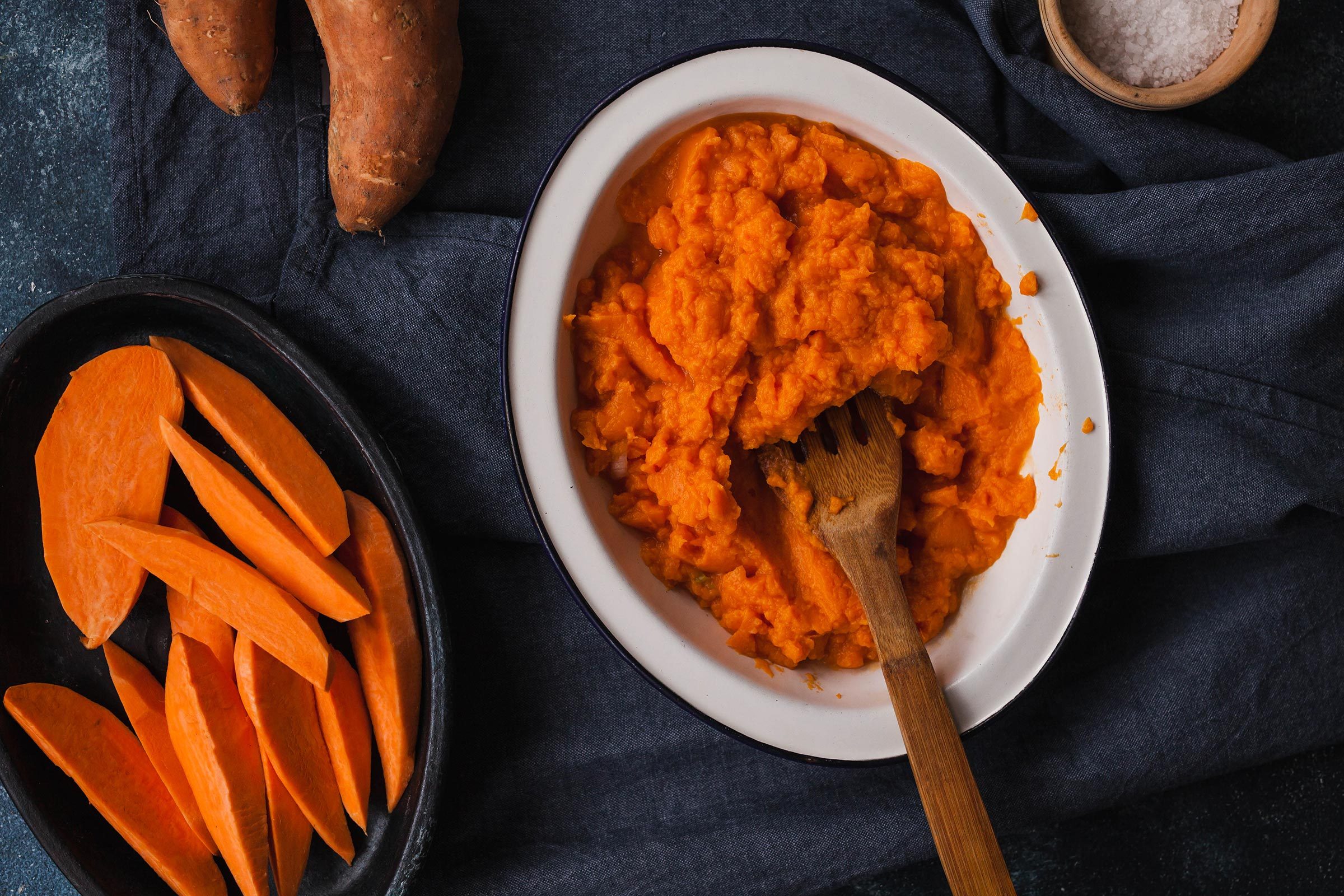 mashed sweet potato