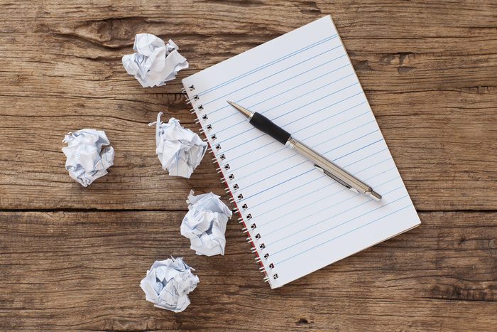 crumpled paper notebook