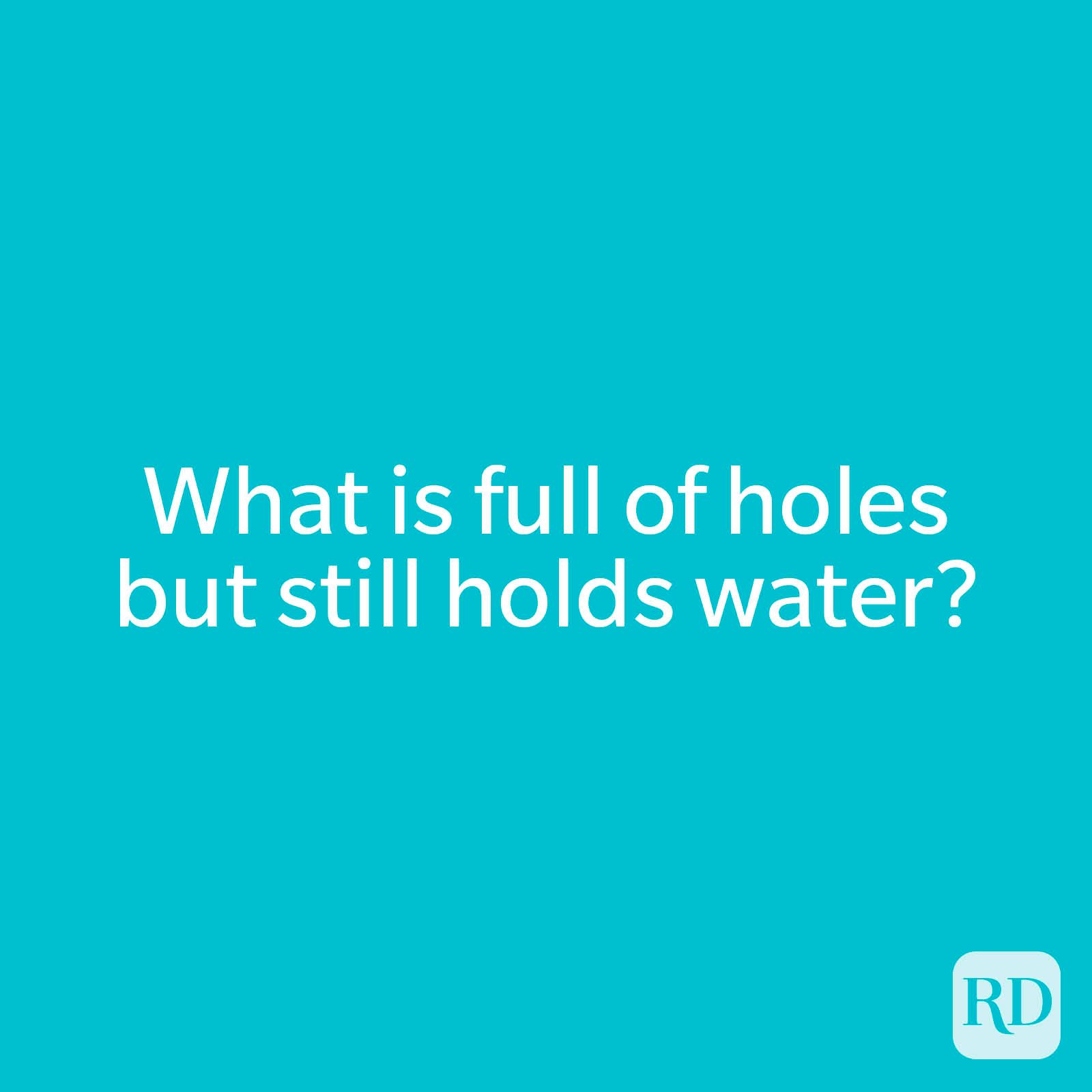 What is full of holes but still holds water?