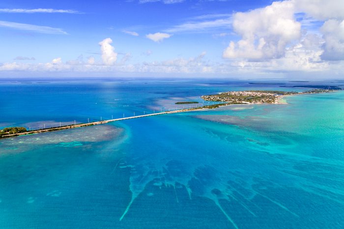 Florida Keys Aerial View from airplane