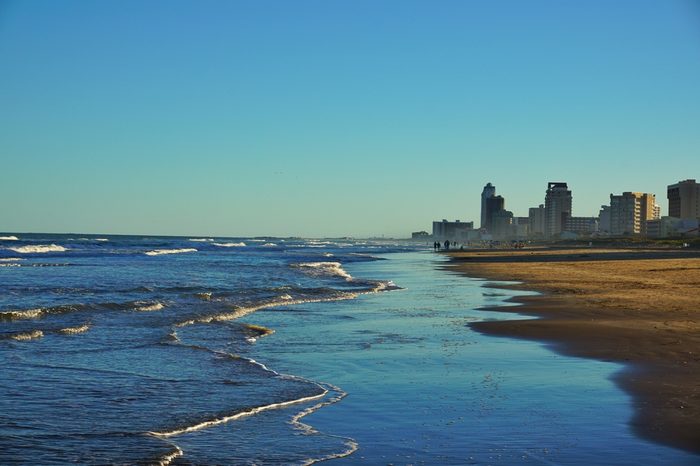 Shoreline view of the islands hotels on South Padre Island.