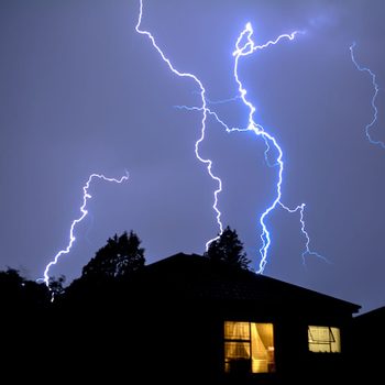 Cloud to Ground Urban Lightning