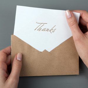 thank you note card