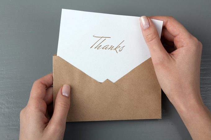 thank you note card