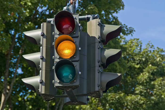 yellow stop light