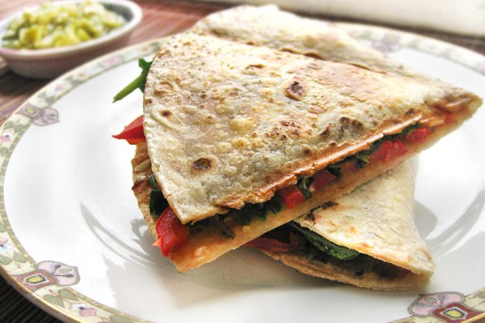 GF vegan quesadillas