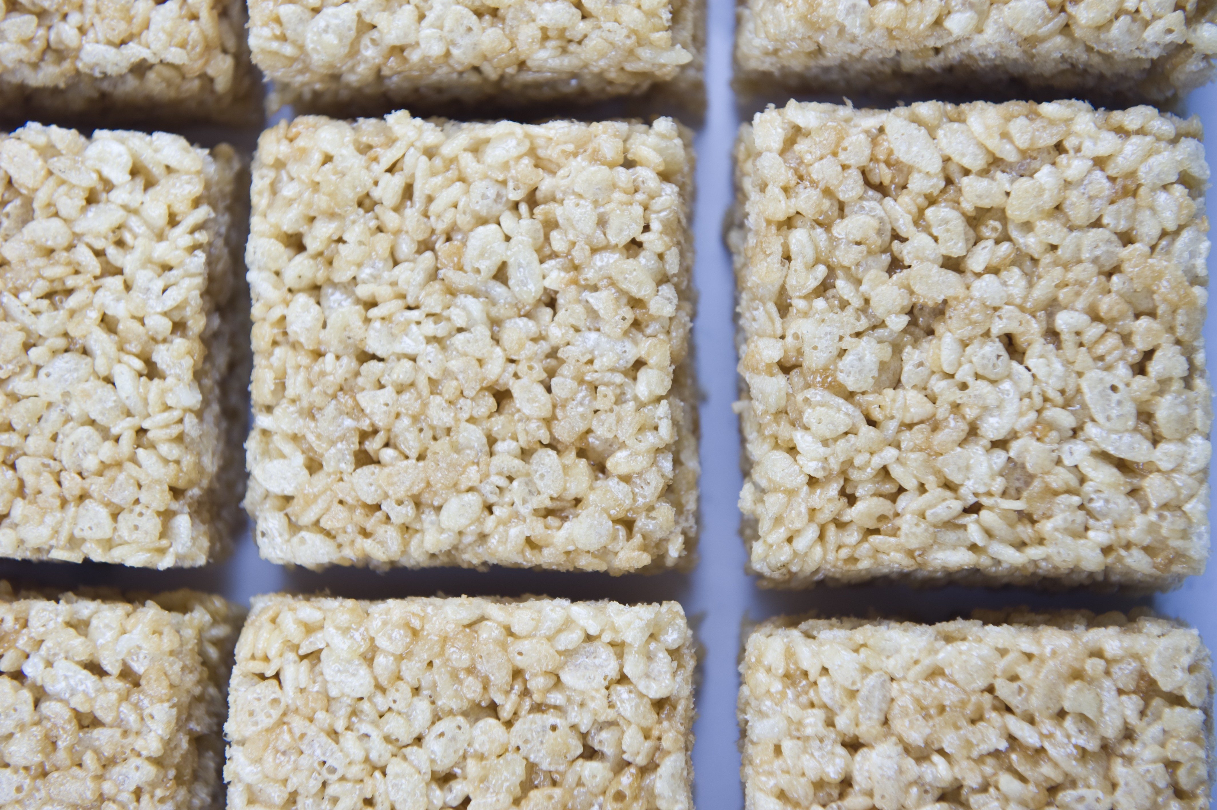 Rice marshmallow treats on plate