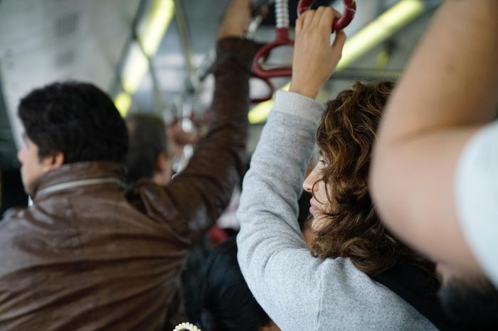 Hong Kong - 16 March 2019: Passenger standing and travel on bus.